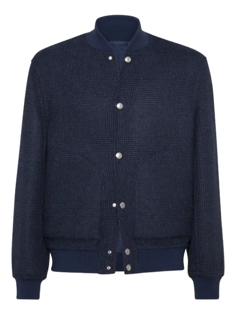 Brunello Cucinelli check-pattern bomber jacket