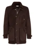 Brunello Cucinelli shearling single-breasted coat - Brown