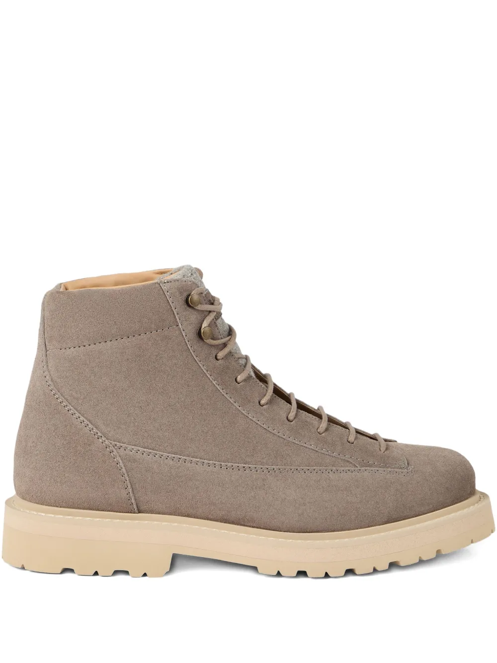 Brunello Cucinelli lace-up suede boots Brown