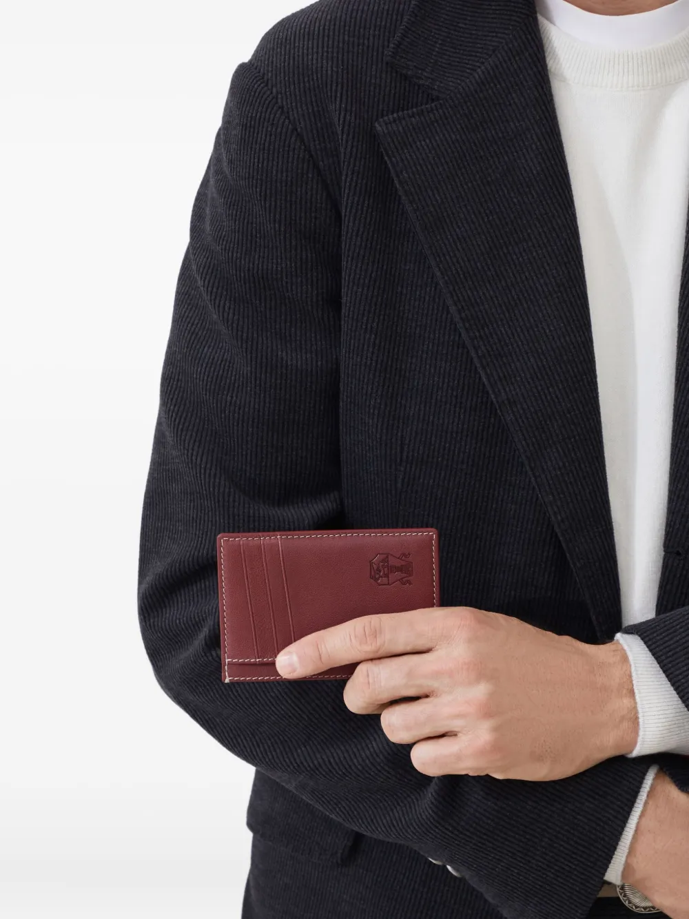 Brunello Cucinelli Pasjeshouder met logo-reliëf Rood