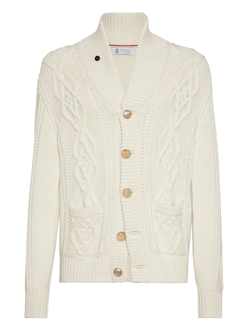 Brunello Cucinelli Kabelgebreid vest Wit