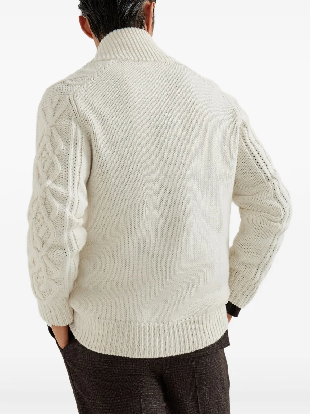 Brunello Cucinelli Kabelgebreid vest Wit