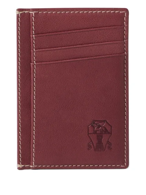 Brunello Cucinelli porte-cartes à logo embossé