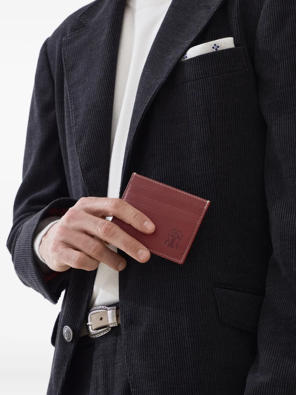 Brunello Cucinelli Pasjeshouder met logo-reliëf Rood
