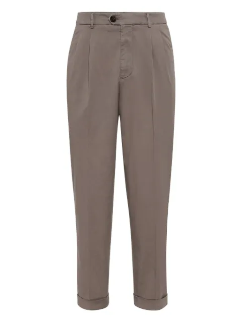Brunello Cucinelli pleated cotton-blend trousers