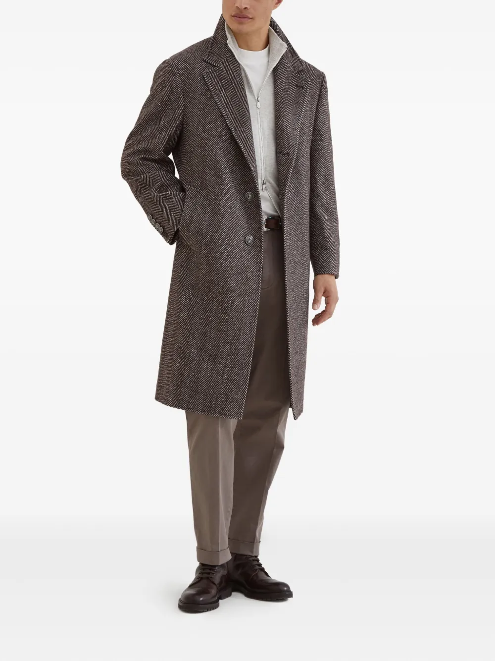 Brunello Cucinelli Broek van katoenblend Bruin