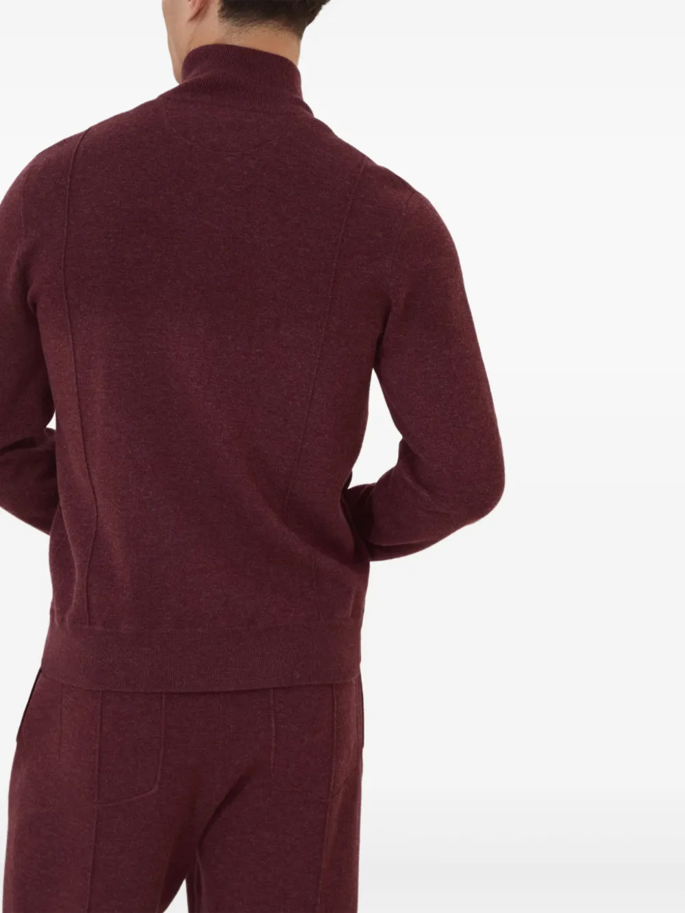 Brunello Cucinelli Vest met hoge hals en rits Rood