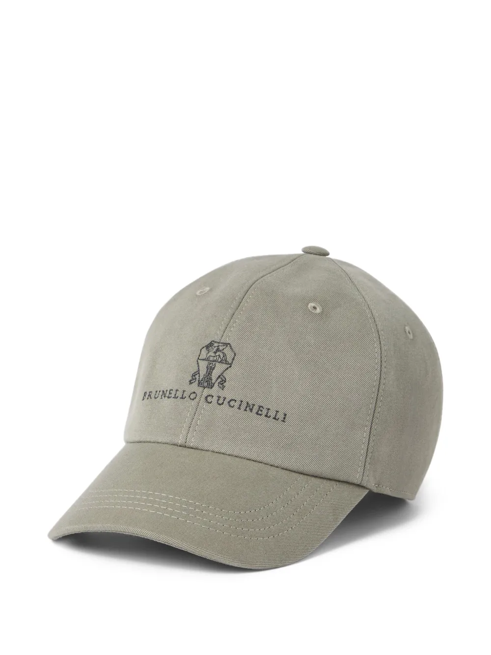 Brunello Cucinelli embroidered cotton baseball cap | Green | Image 1