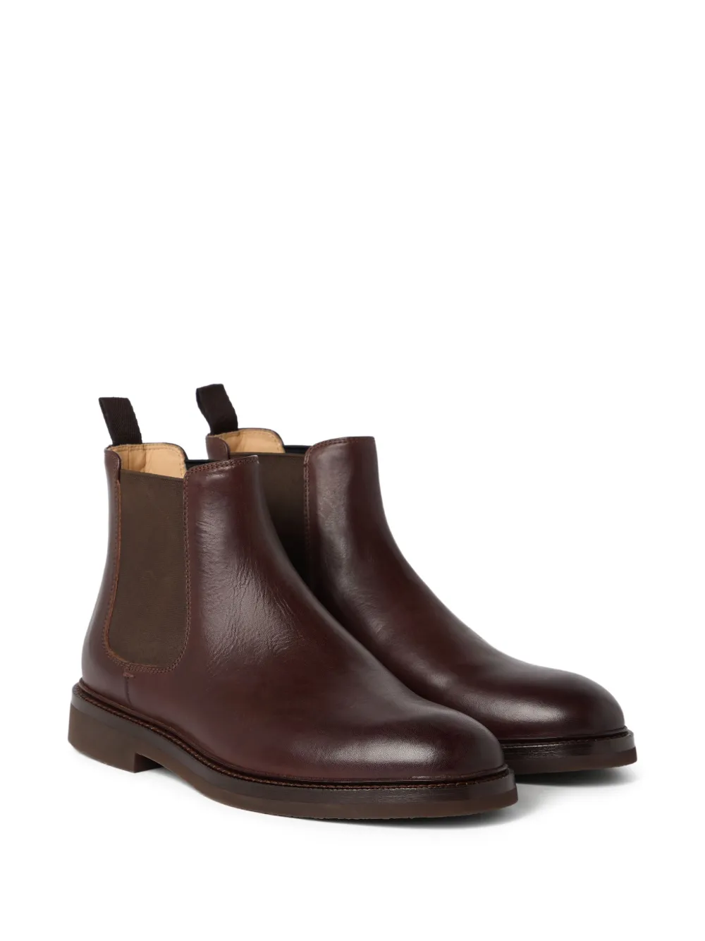 Brunello Cucinelli calfskin chelsea boots Brown