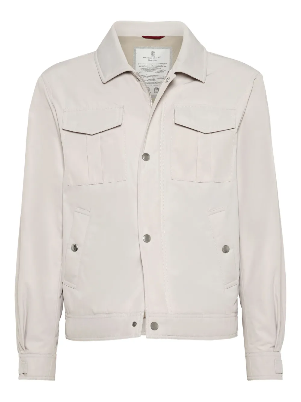 Brunello Cucinelli padded flap-pocket jacket Beige