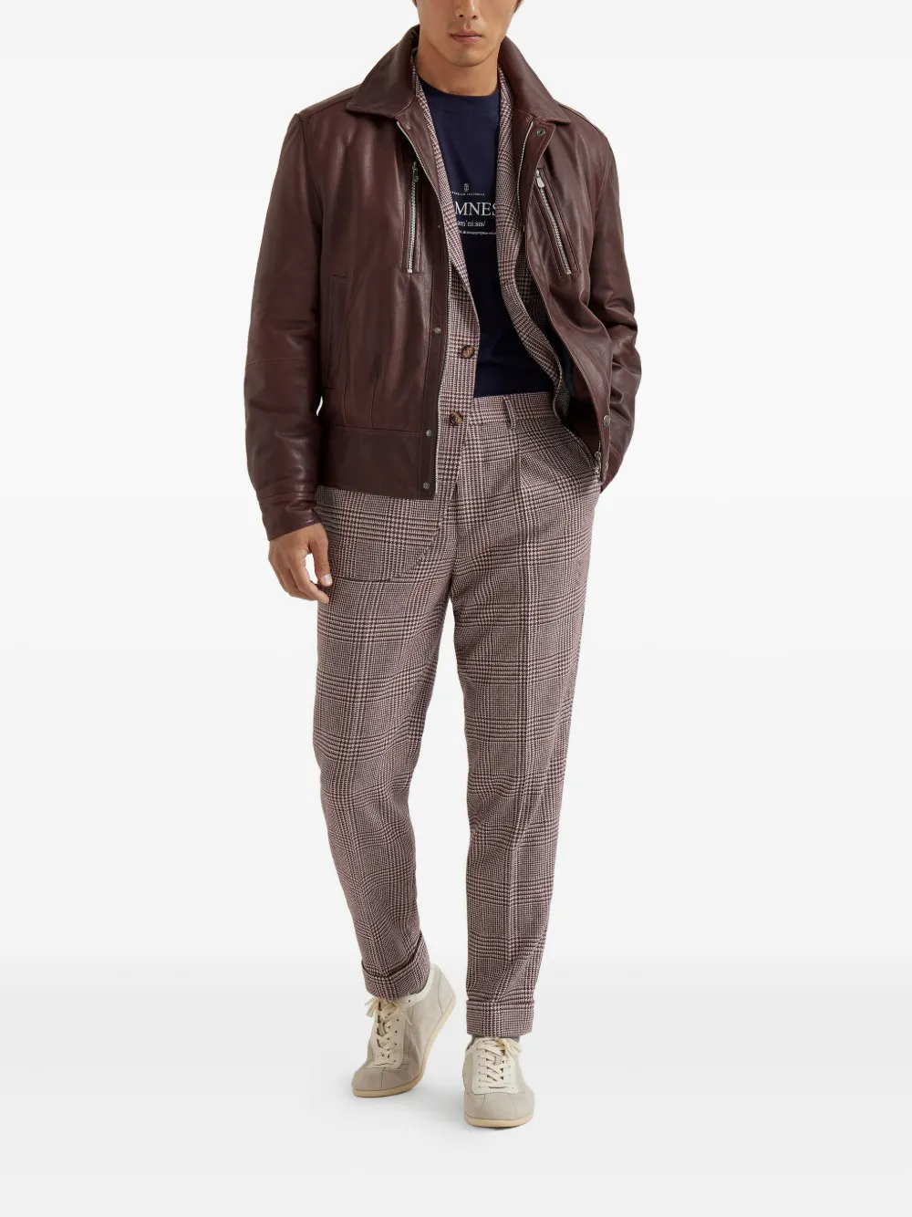 Brunello Cucinelli Geruite blazer Rood