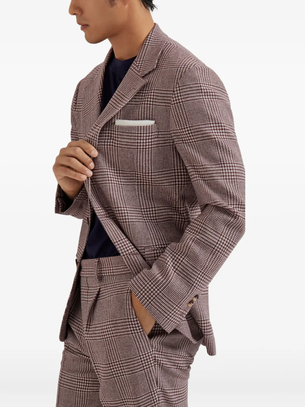 Brunello Cucinelli Geruite blazer Rood