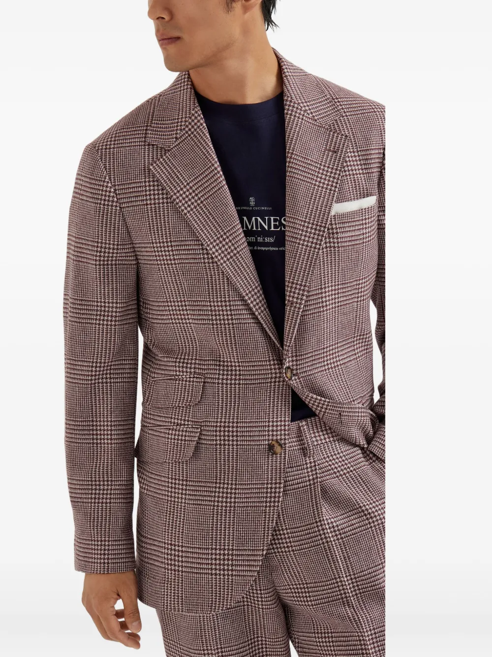 Brunello Cucinelli Geruite blazer Rood