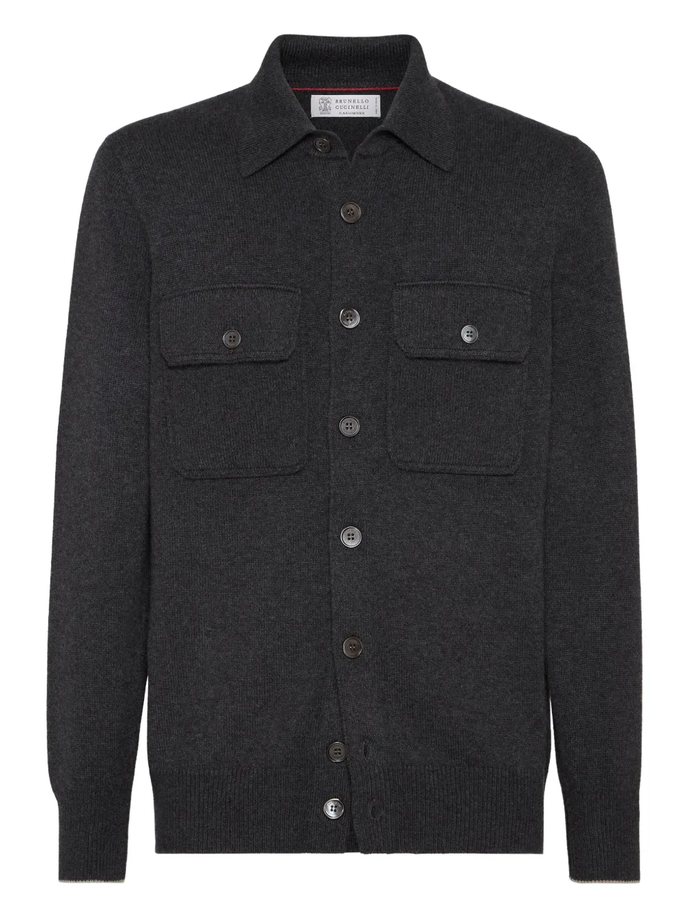 Brunello Cucinelli buttoned patch-pocket cardigan | Grey | Image 1