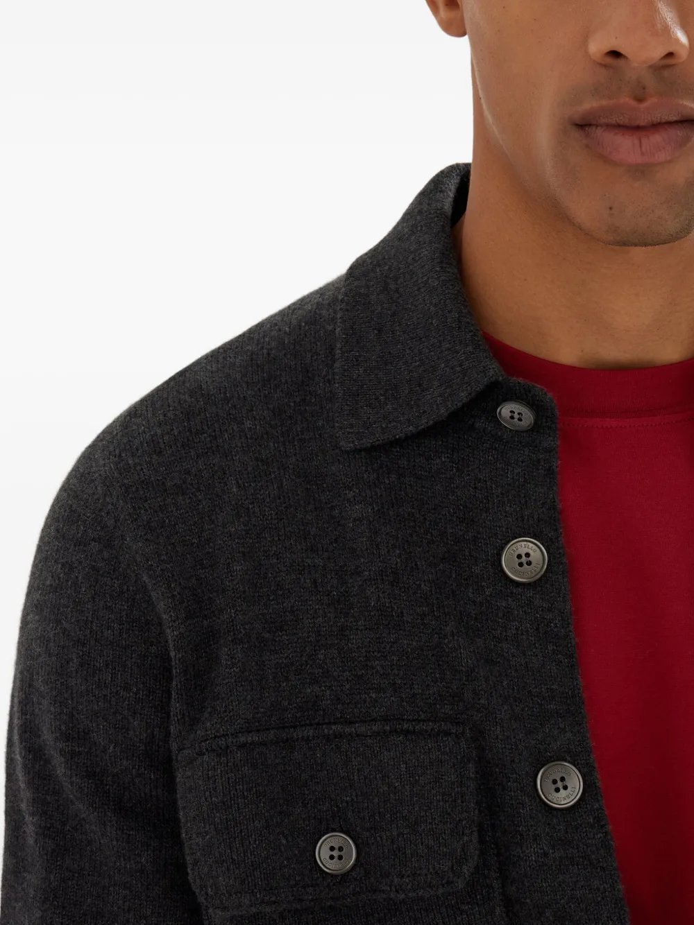 Brunello Cucinelli Vest met opgestikte zak en knopen Grijs
