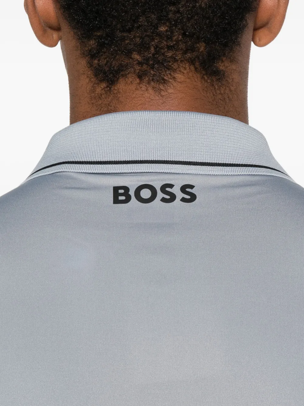 BOSS logo-detail short-sleeve polo shirt Blauw