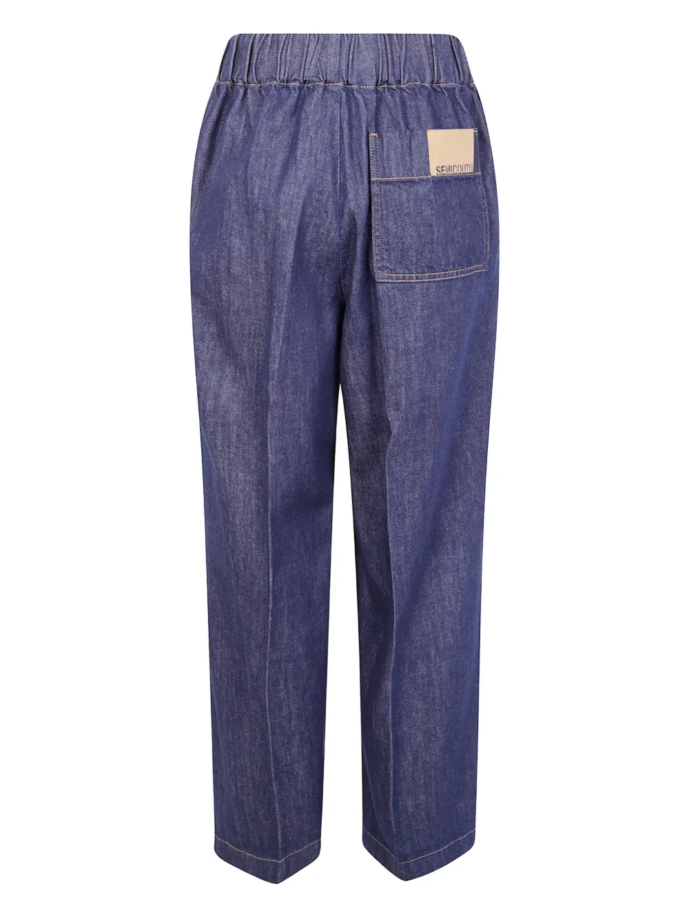 Semicouture elastic-waistband pocket boyfriend jeans Blauw