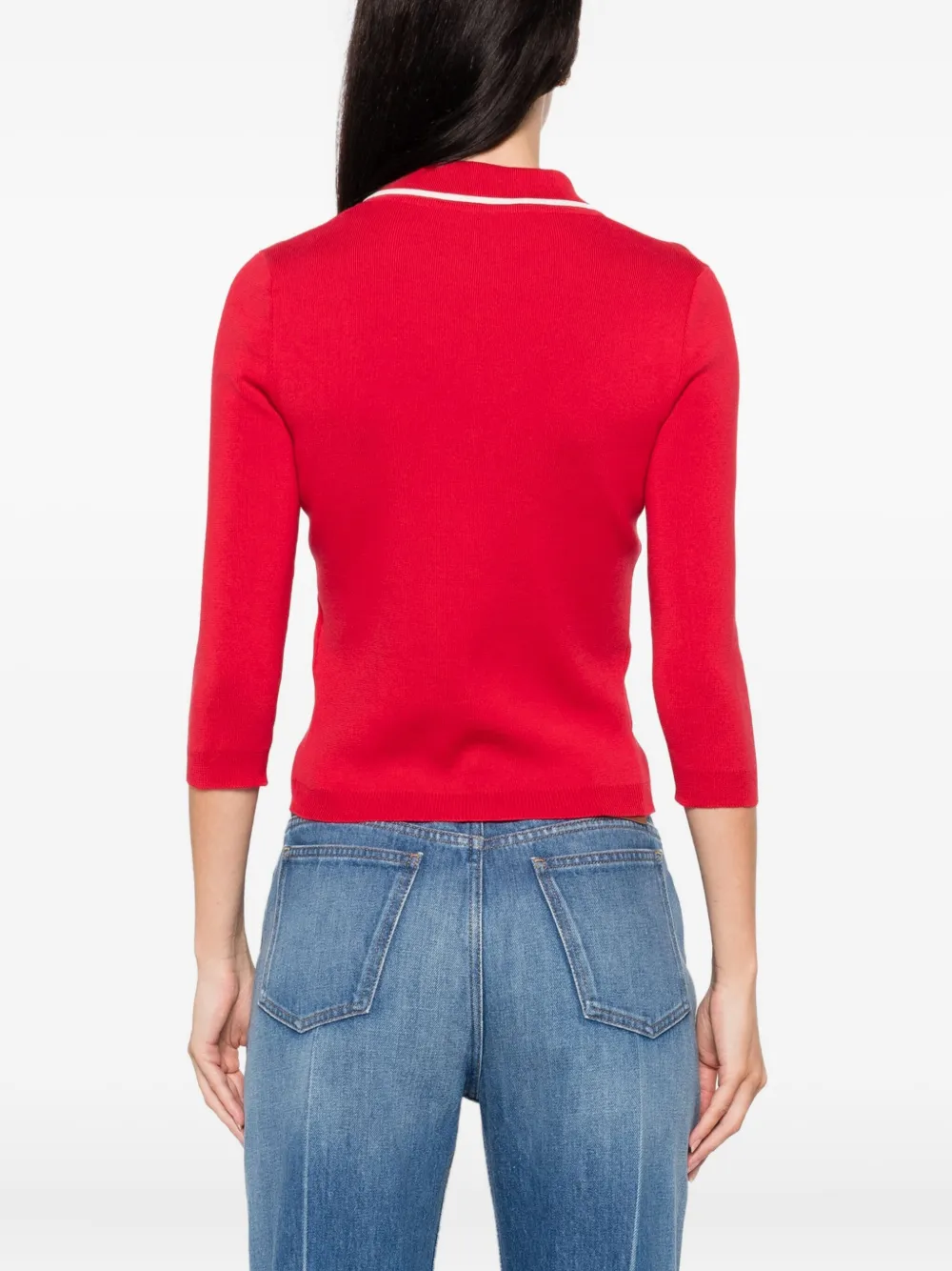 Valentino Garavani cherry-detail zip-up cardigan Rood