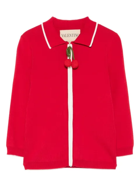 Valentino Garavani cherry-detail zip-up cardigan