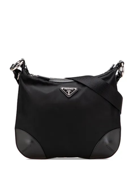 Prada Pre-Owned 2013-2025 Vitello Trimmed Tessuto Zip Top crossbody bag