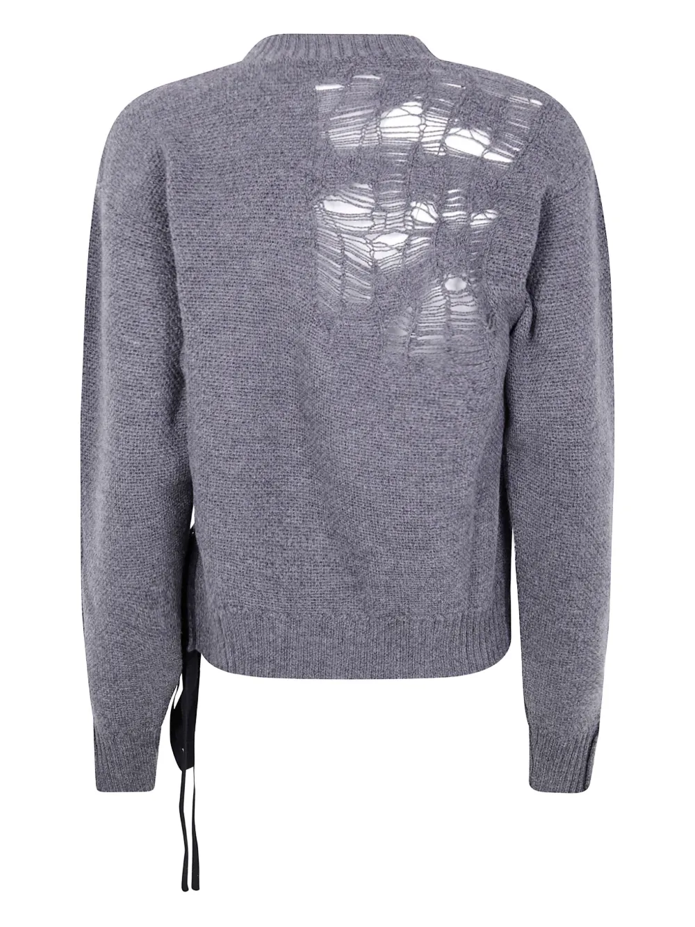 Ann Demeulemeester distressed side-tie wool sweater | Knitted Sweaters | Image 2