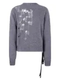 Ann Demeulemeester distressed side-tie wool sweater - Grey