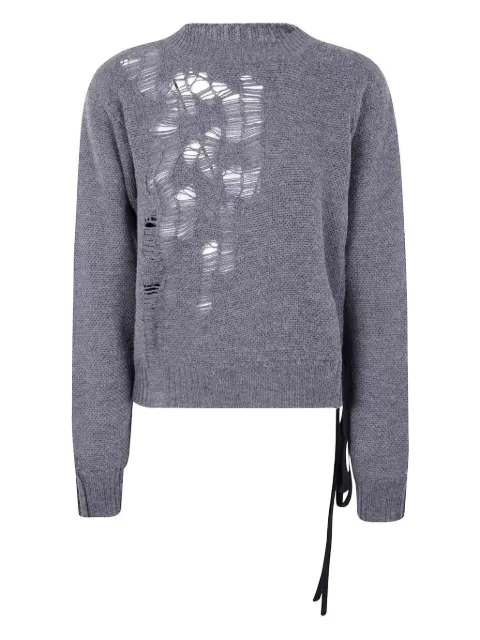 Ann Demeulemeester distressed side-tie wool sweater 