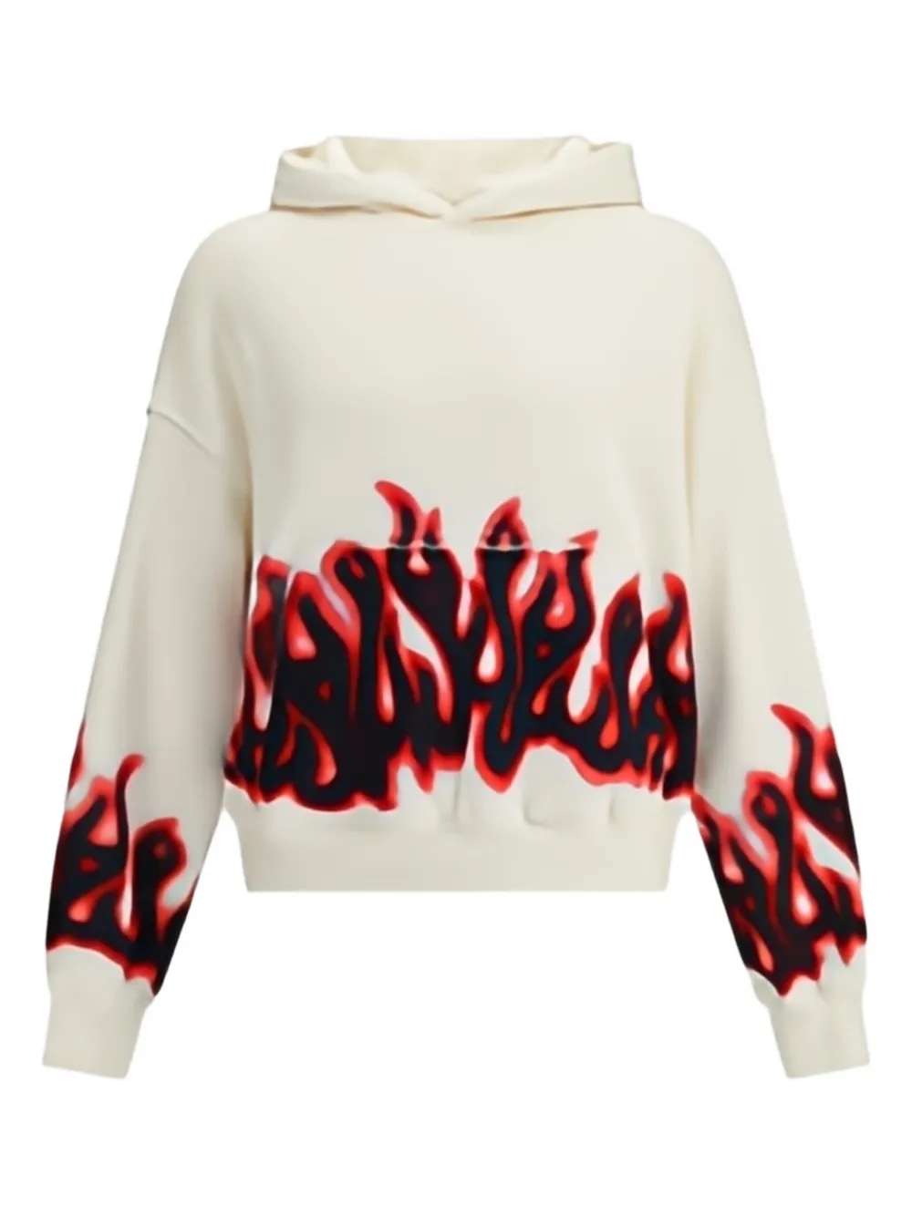 flame-print hoodie