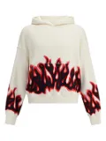 Palm Angels flame-print hoodie - White