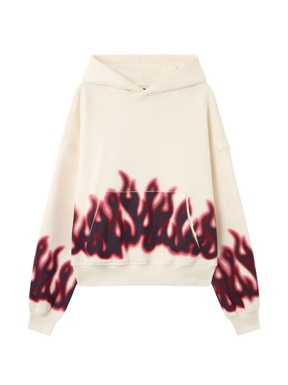 Palm Angels flame-print hoodie - White