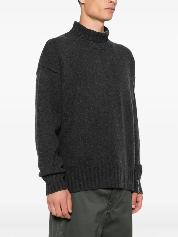 Isabel Benenato high-neck ribbed-hem Sweater | Grey | FARFETCH JO