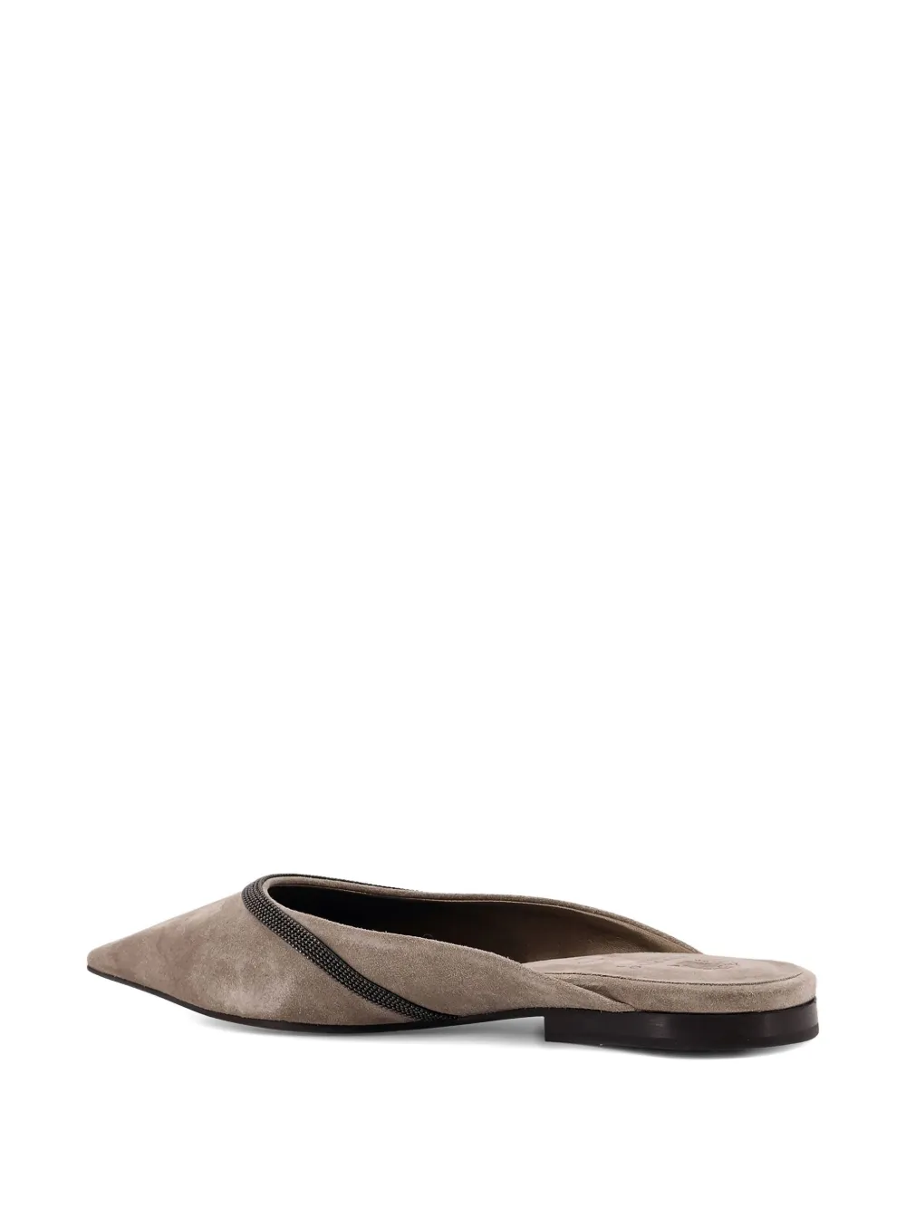 Brunello Cucinelli chain-embellished pointed-toe flats Beige