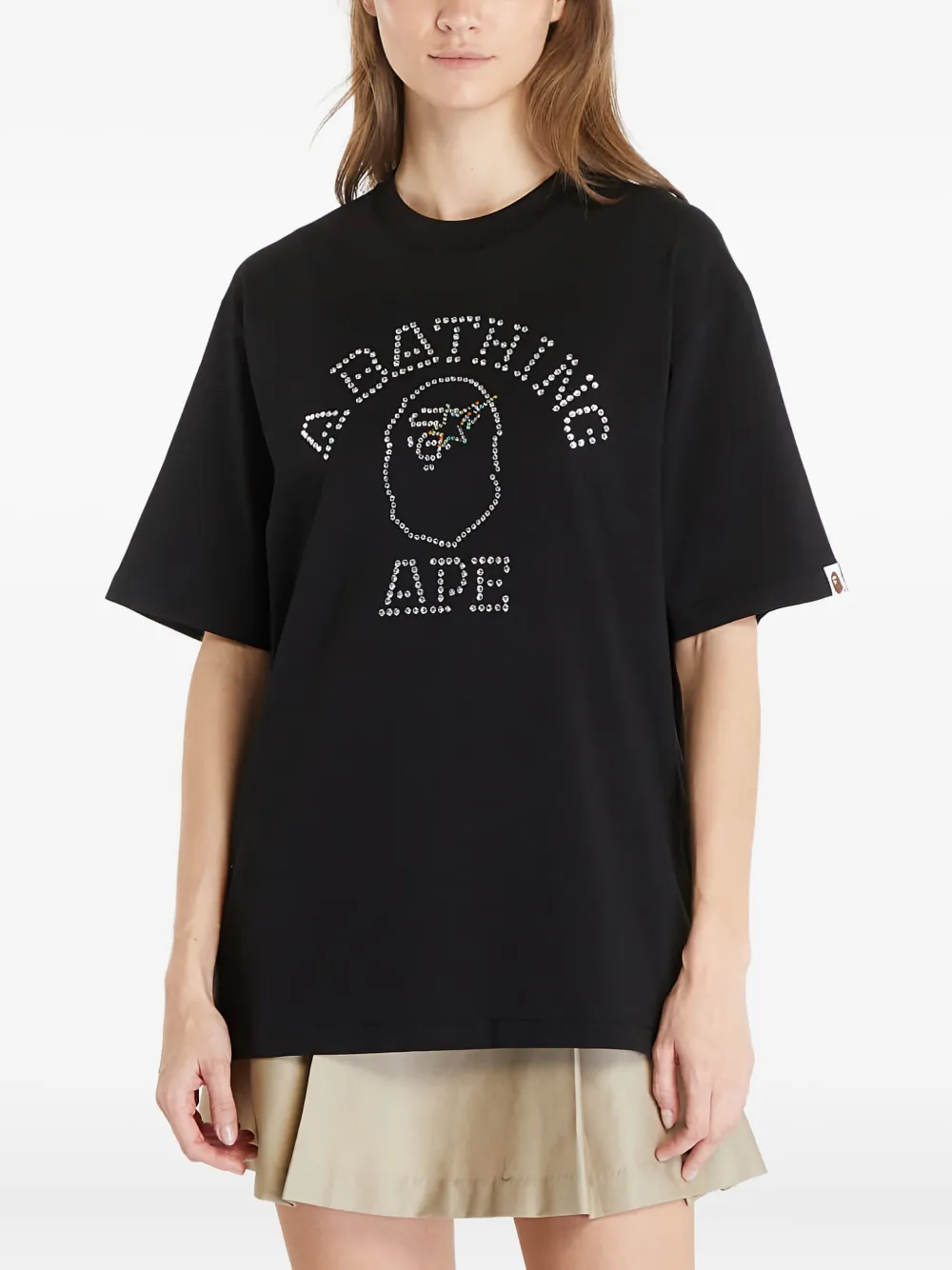 A BATHING APE T-shirt verfraaid met studs Zwart