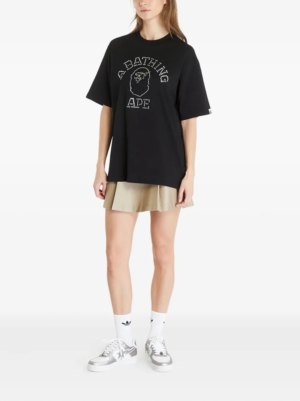 A BATHING APE T-shirt verfraaid met studs Zwart