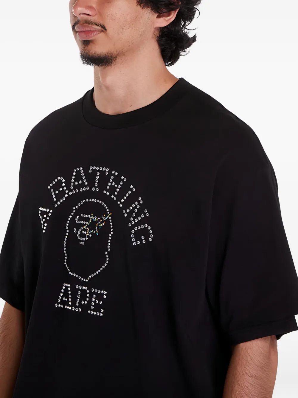 A BATHING APE T-shirt verfraaid met studs Zwart