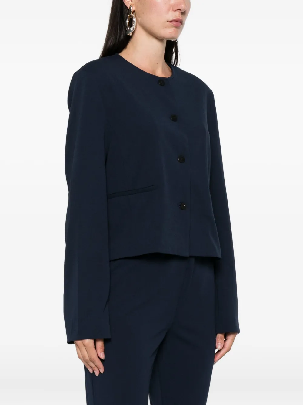 Calvin Klein button-front cropped jacket Blauw