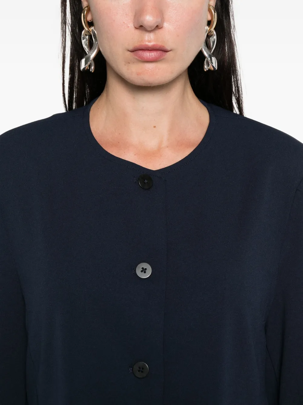 Calvin Klein button-front cropped jacket Blauw