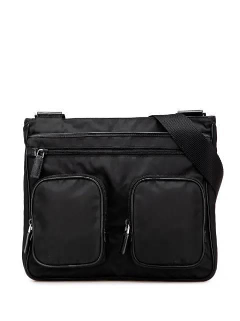 Prada Pre-Owned شنطة كروس 'تيسوتو' بسحاب علوي وأطراف سافيانو 2013-2025