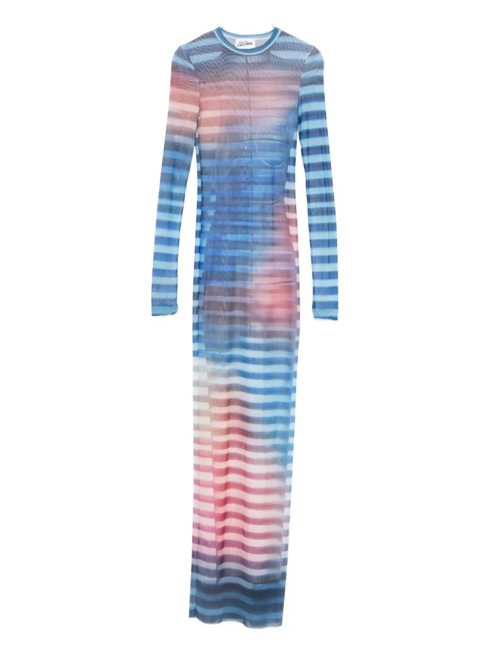 Jean Paul Gaultier striped long-sleeved dress Blauw