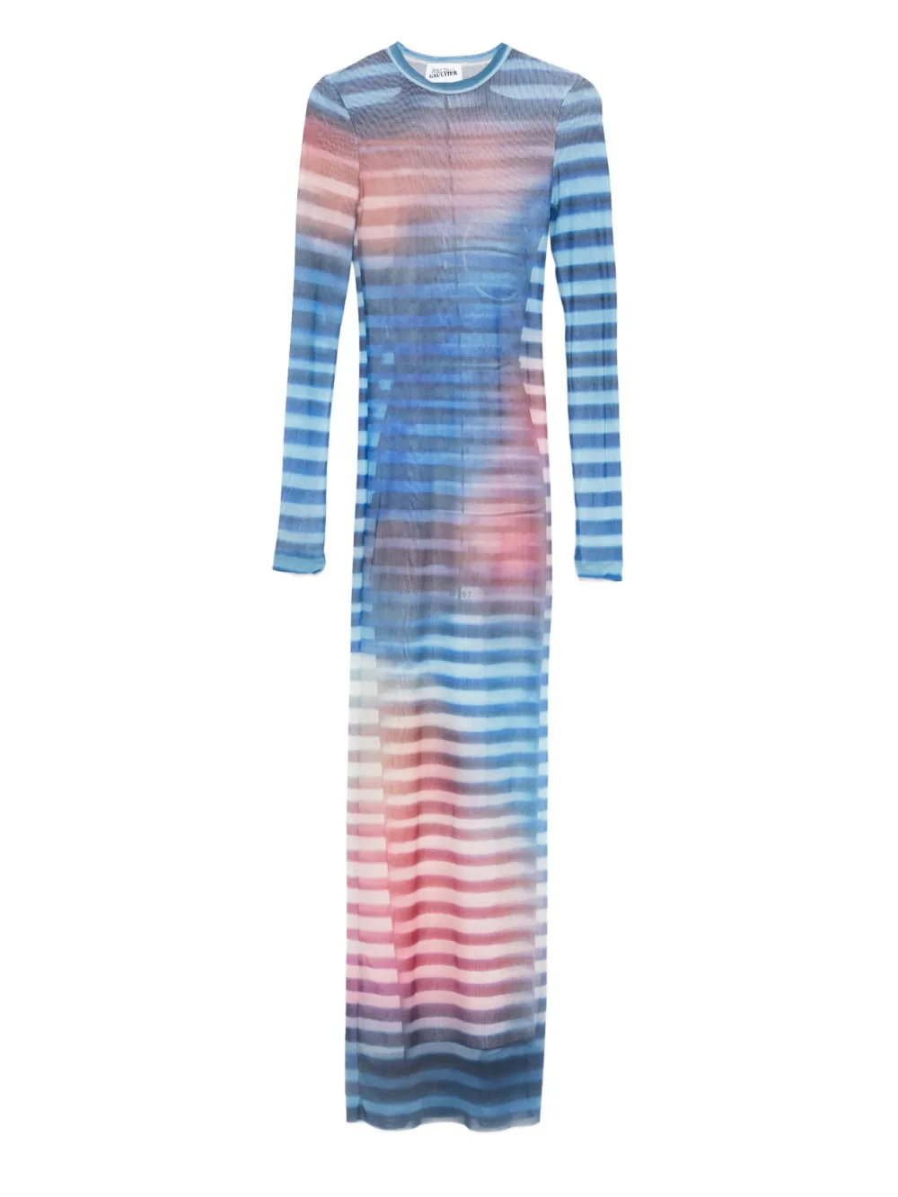 Jean Paul Gaultier striped long-sleeved dress Blauw