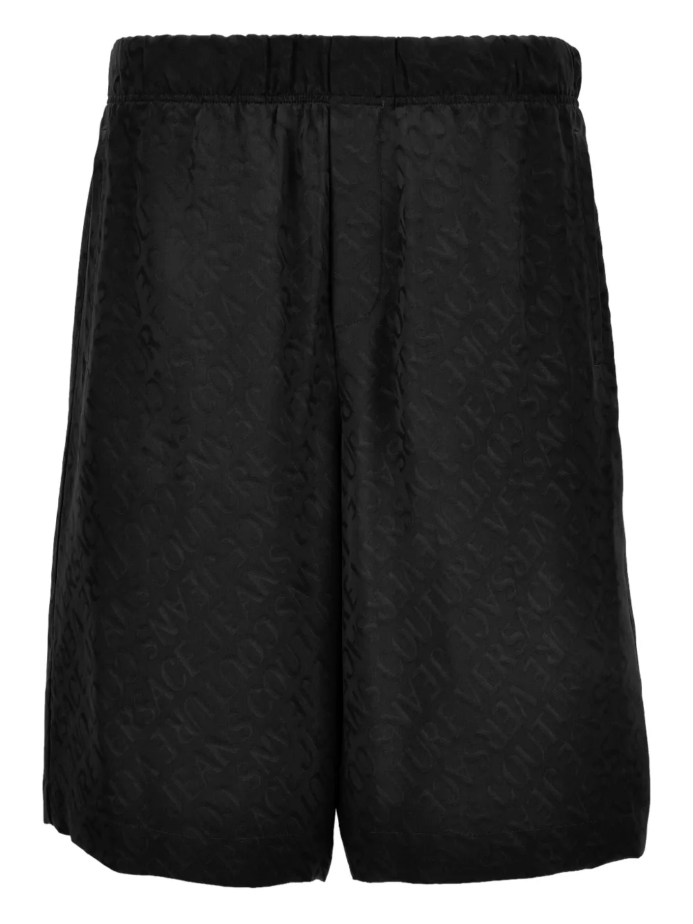 Versace Jeans Couture Versace Allover logo-print elasticated-waist shorts | Black | Image 1