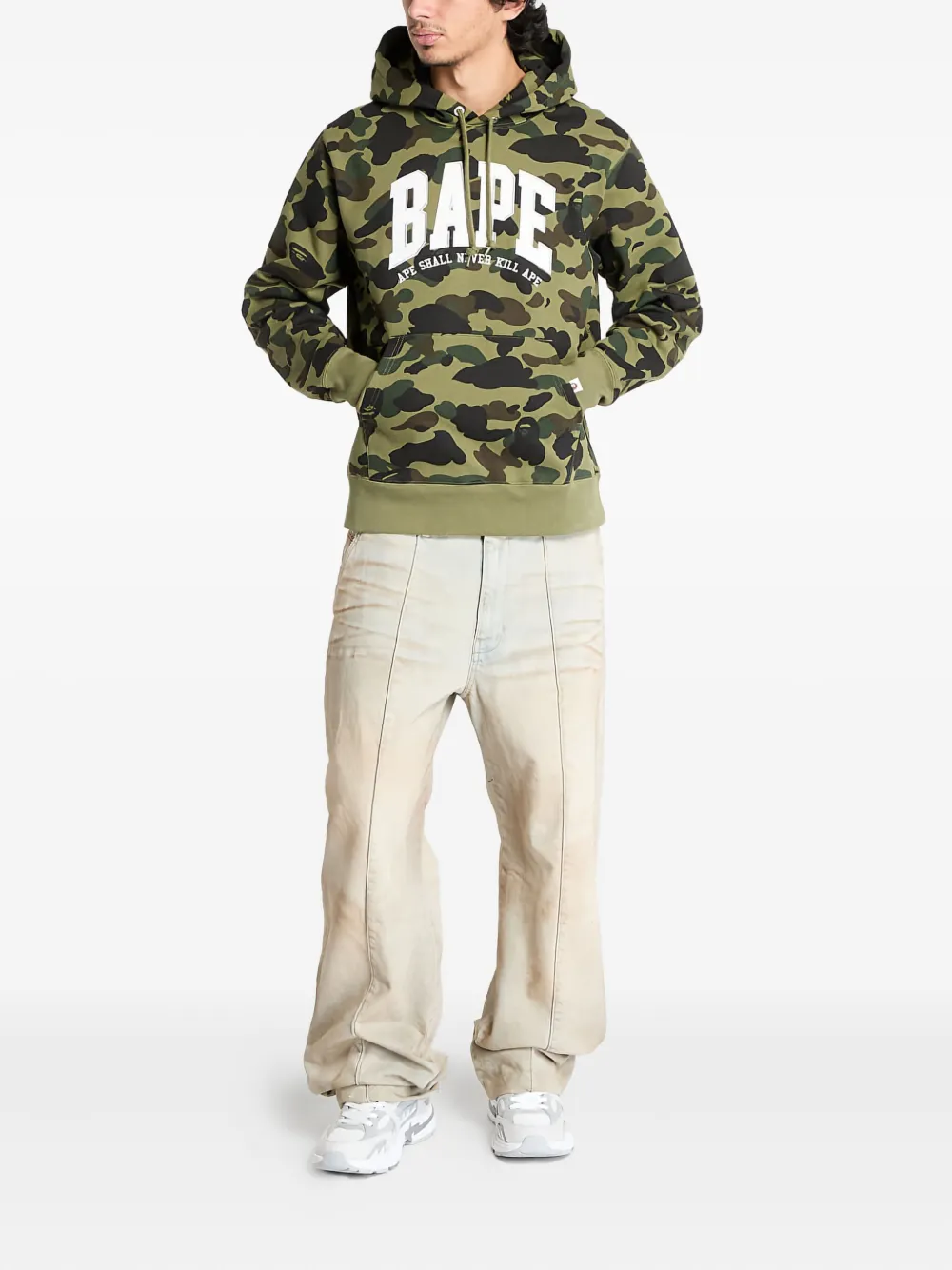 A BATHING APE 1st Camo hoodie Groen