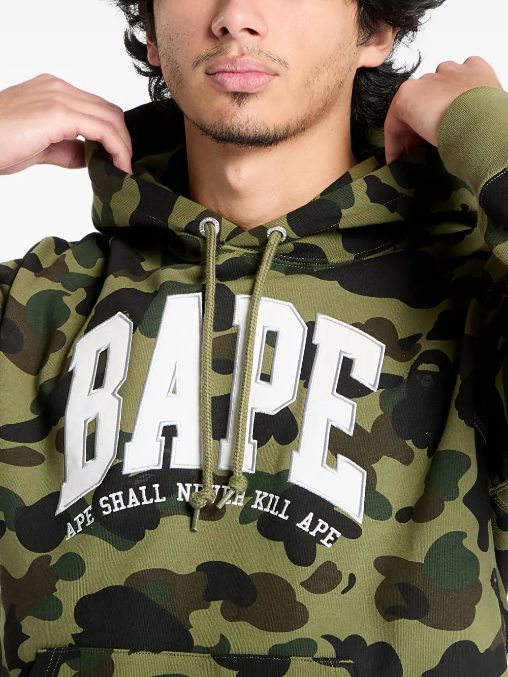 A BATHING APE 1st Camo hoodie Groen