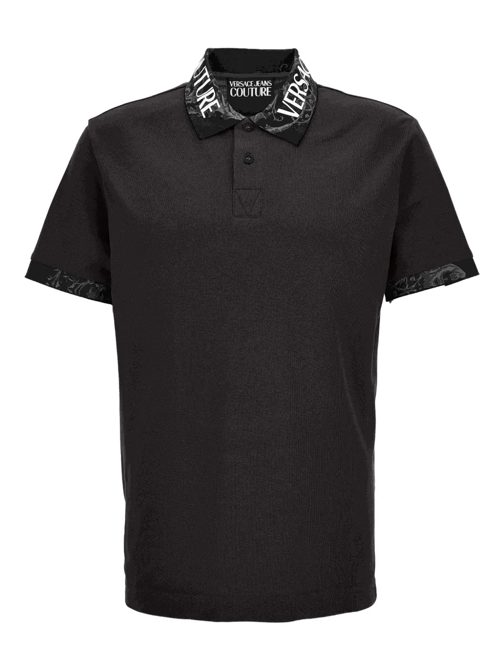 Versace Jeans Couture logo-print collar polo shirt | Black | Image 1