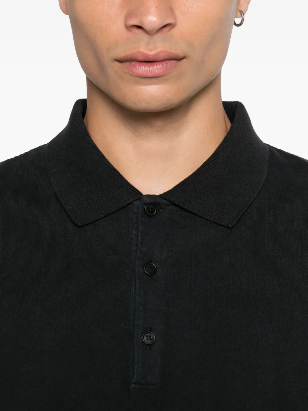 The Row Poloshirt met knopen Zwart