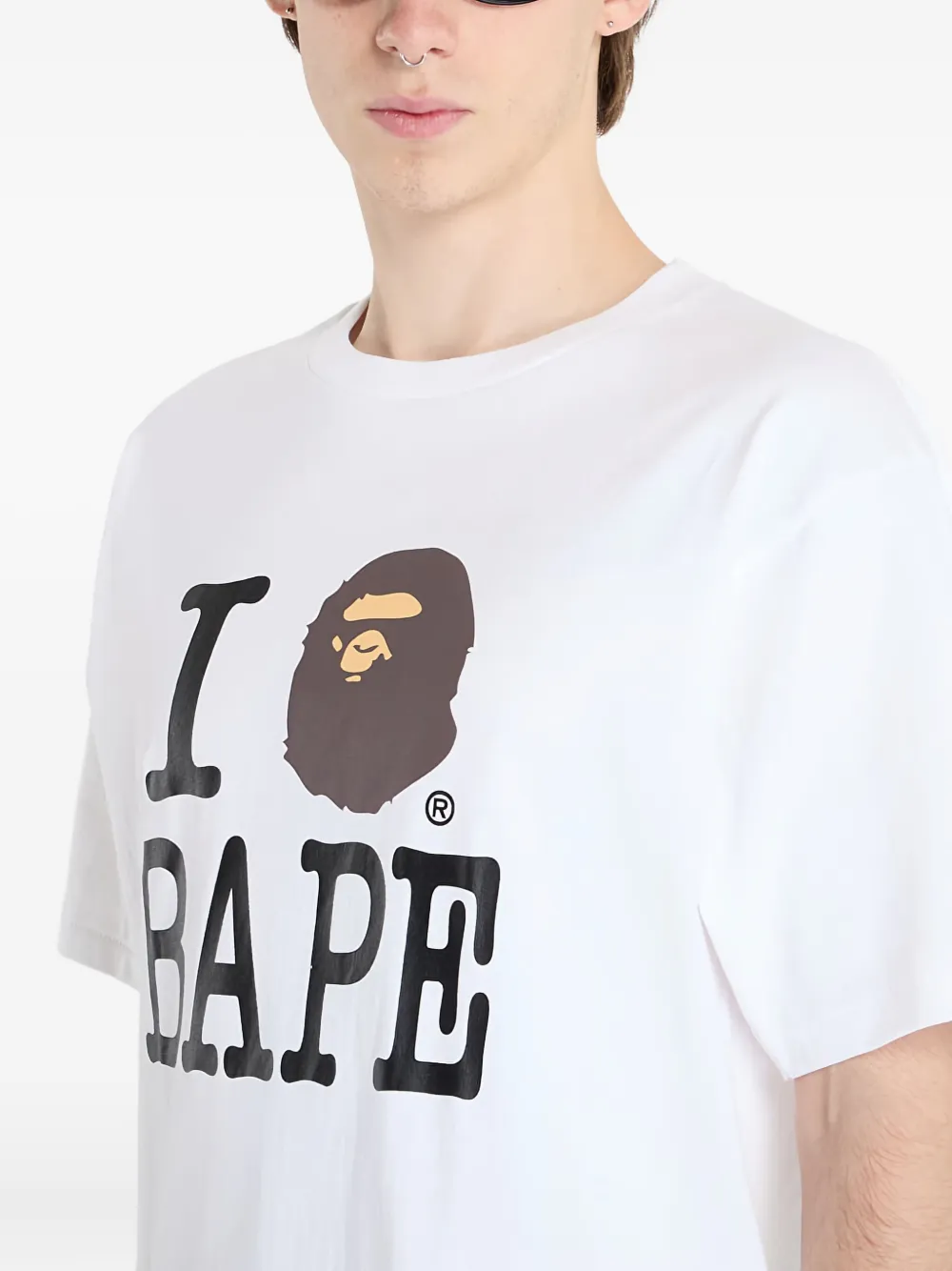 A BATHING APE lettering-graphic T-shirt Wit
