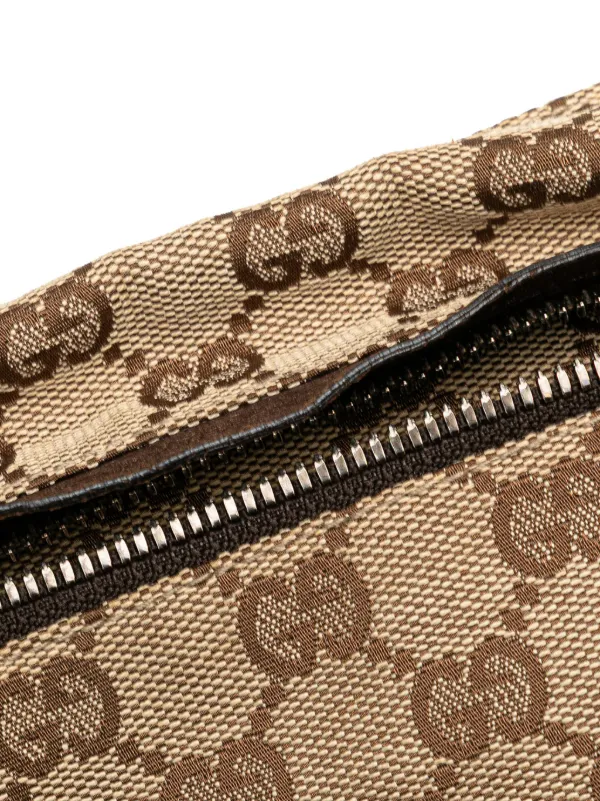 GUCCI GGキャンバス ダブル ポケット ベルトバッグ キャンバスボディ Gucci Pre-Owned 2000-2015 GGキャンバス ダブル ポケット