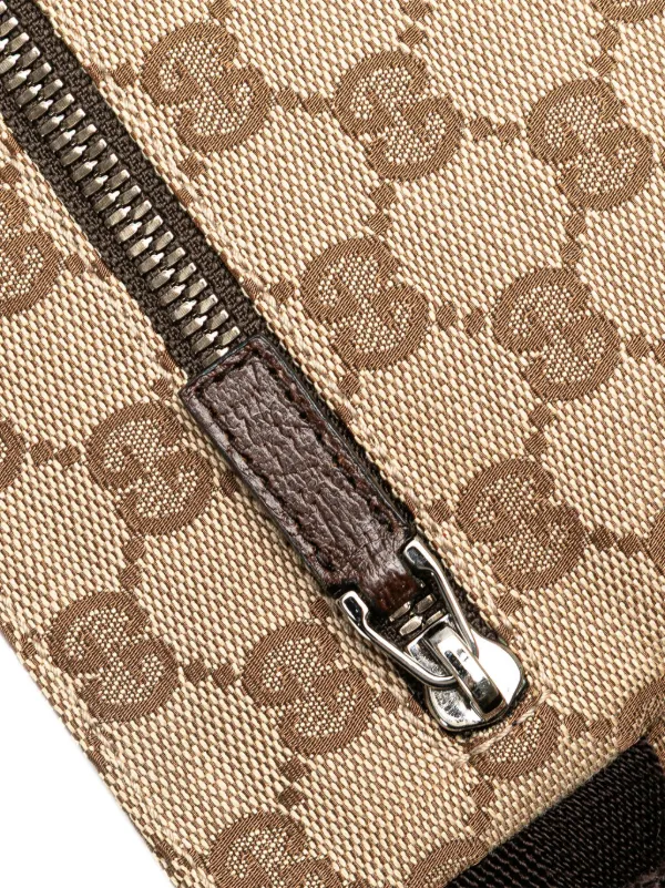GUCCI GGキャンバス ダブル ポケット ベルトバッグ キャンバスボディ Gucci Pre-Owned 2000-2015 GGキャンバス ダブル ポケット