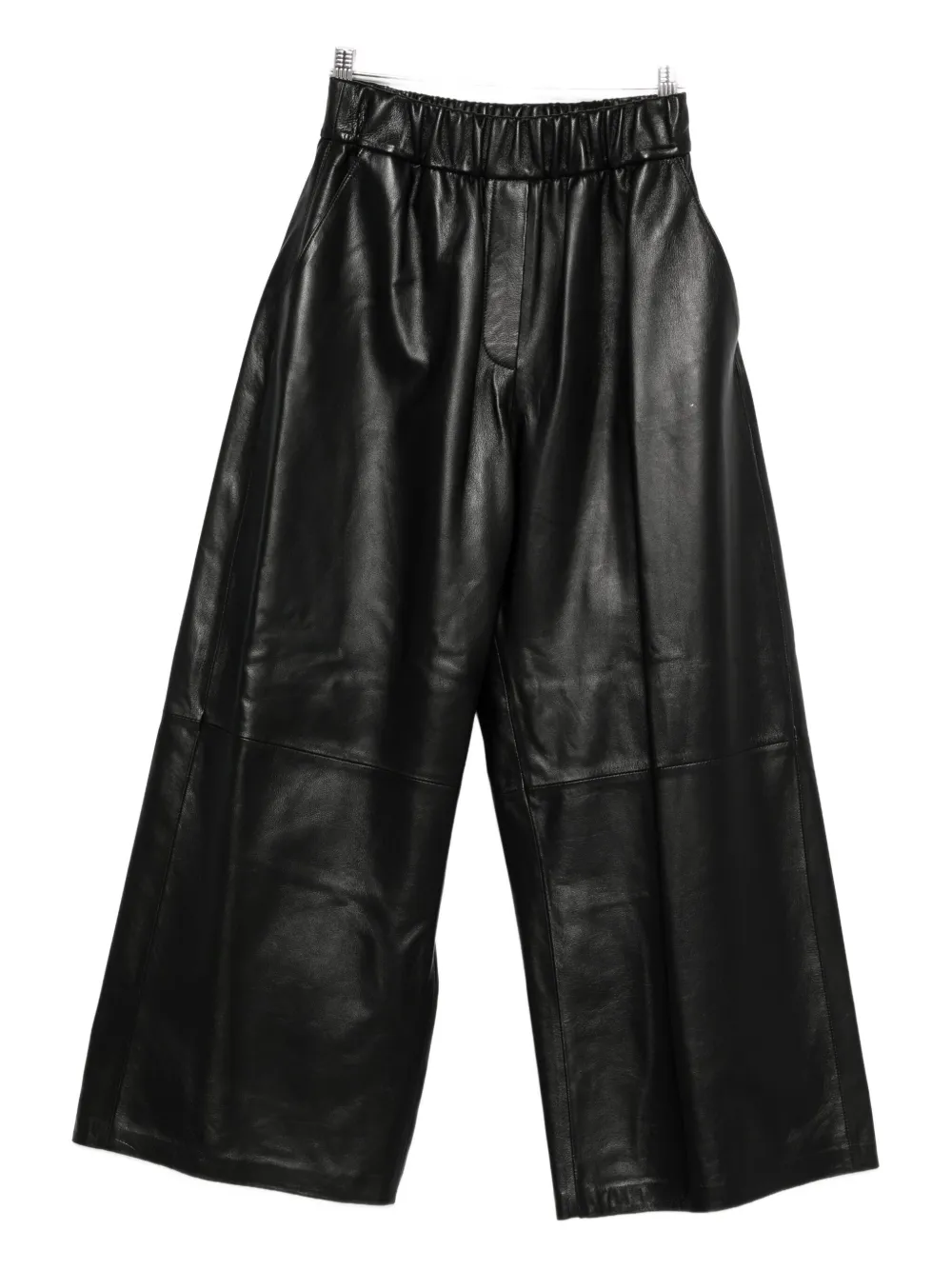 Arma Solia Elastic-waist Leather Trousers In Black