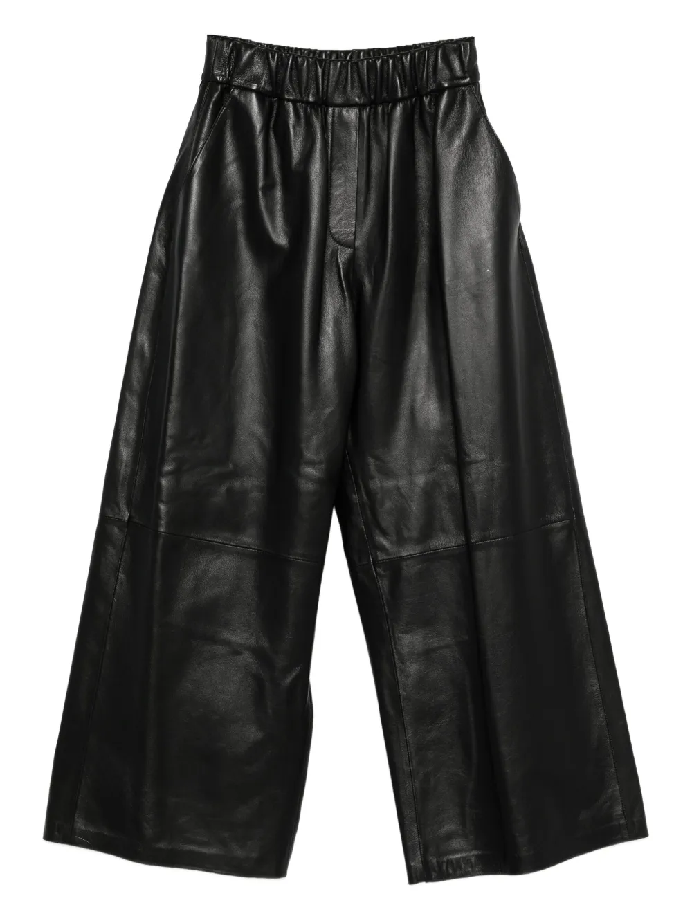 Arma Solia elastic-waist leather trousers Zwart